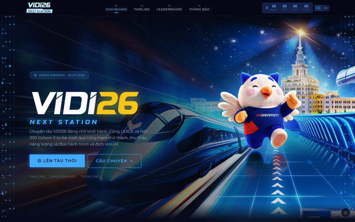 Ảnh chụp trang chủ website VIDI26